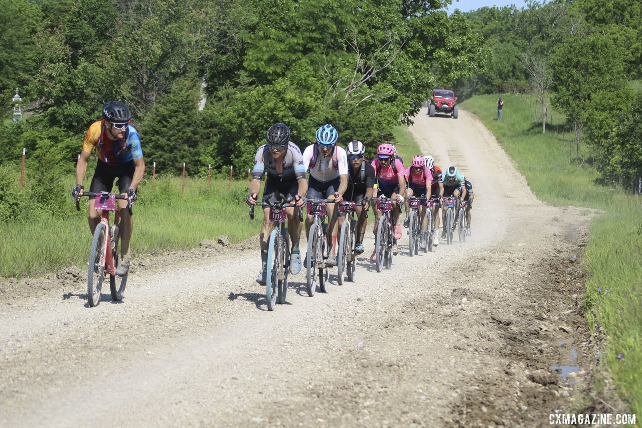 2019 Men's The lead group again shrunk after Alma. 2019 Men's Dirty Kanza 200 Gravel Race. © Z. Schuster / Cyclocross MagazineKanza 200 Gravel Race. © Z. Schuster / Cyclocross Magazine