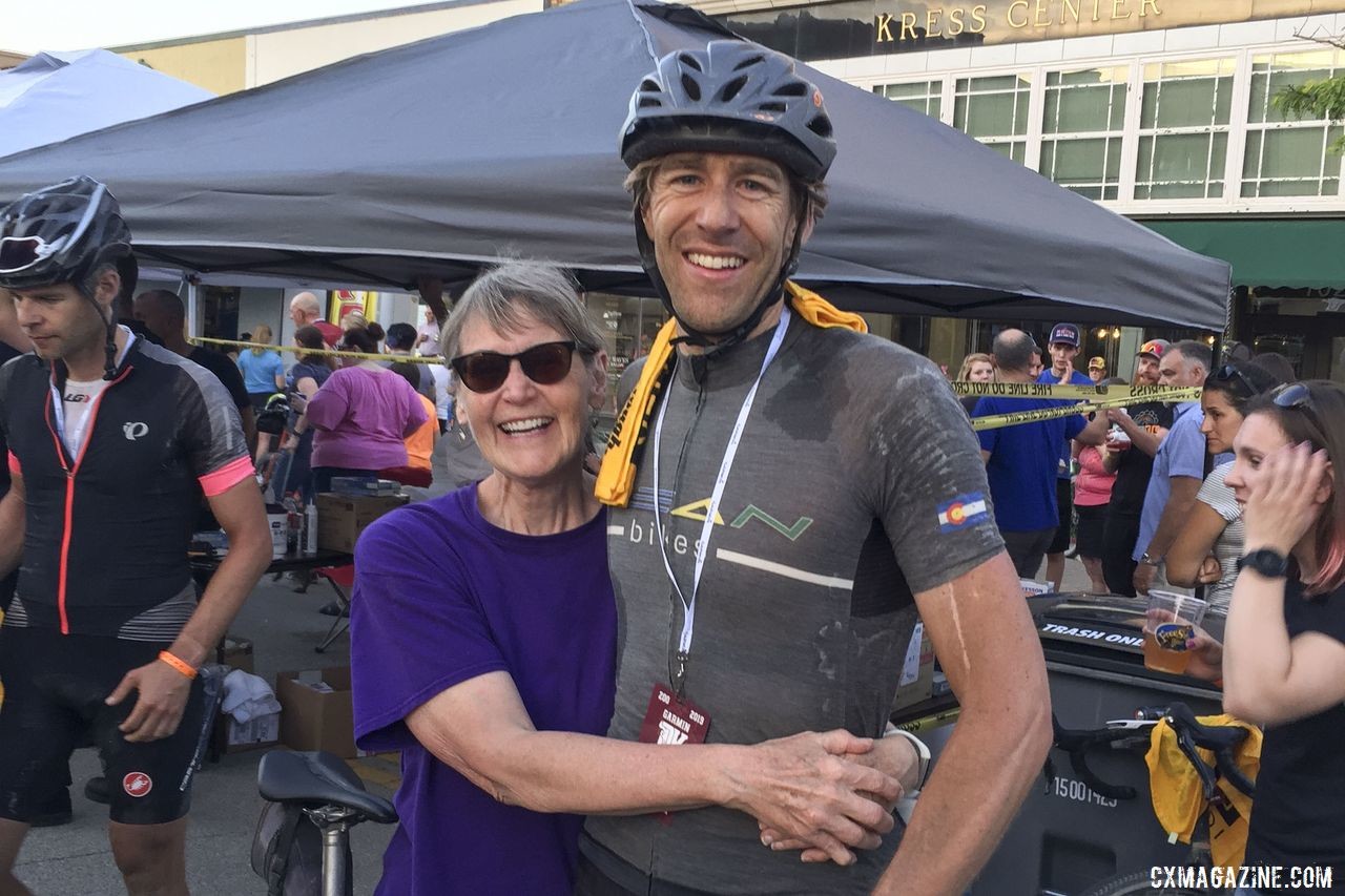 Symns' mother-in-law came to Kansas to help him out. Mark Symns Rider Diary, 2019 Dirty Kanza 200. © M. Symns / Cyclocross Magazine