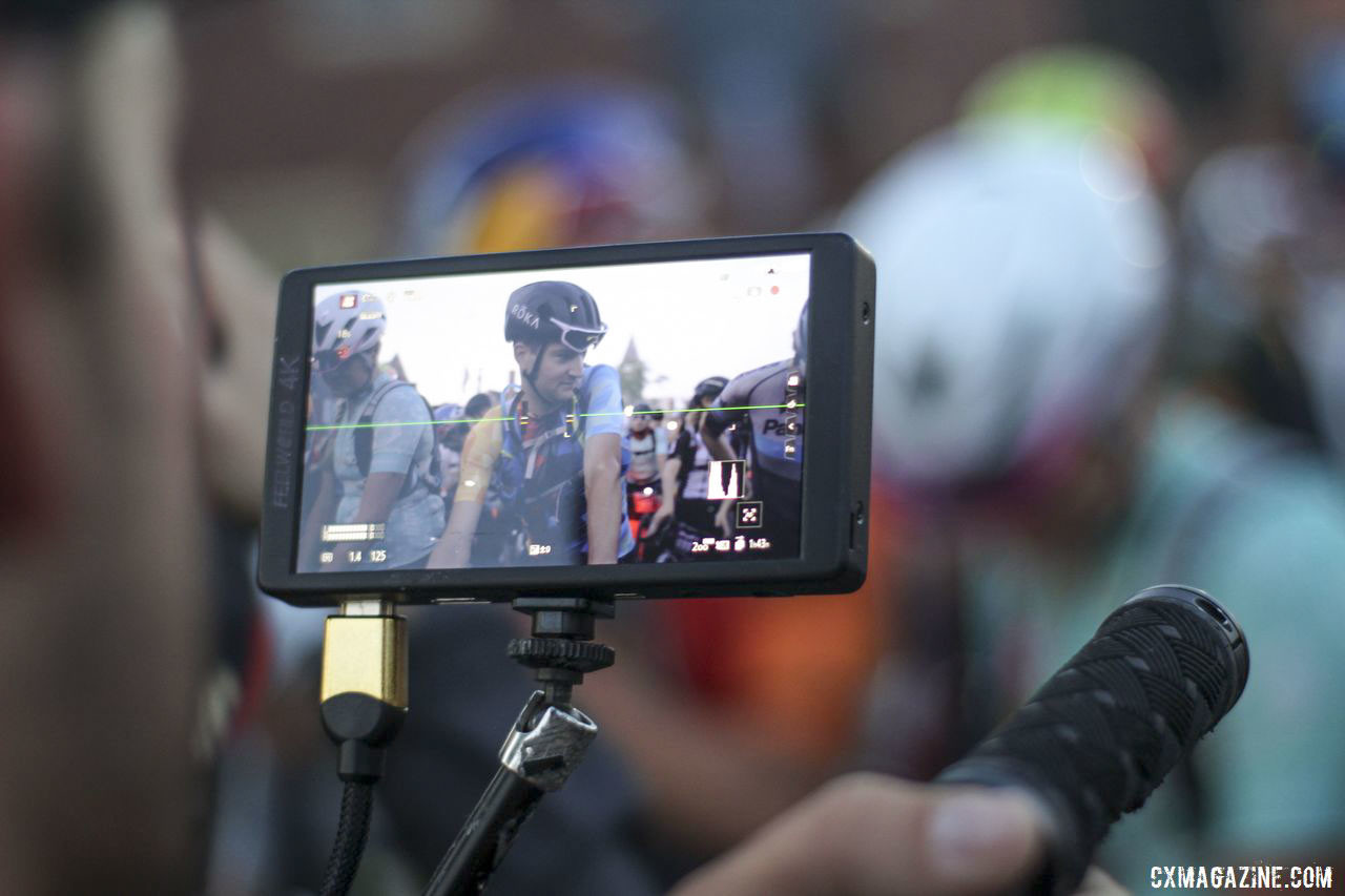 Ted King gets some start line camera time. 2019 Dirty Kanza 200 Gravel Race. © Z. Schuster / Cyclocross Magazine