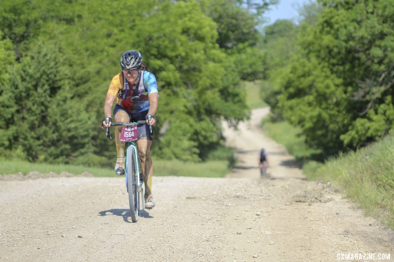 By Mile 85, many riders were left riding solo. 2019 Dirty Kanza 200 Gravel Race. © Z. Schuster / Cyclocross Magazine