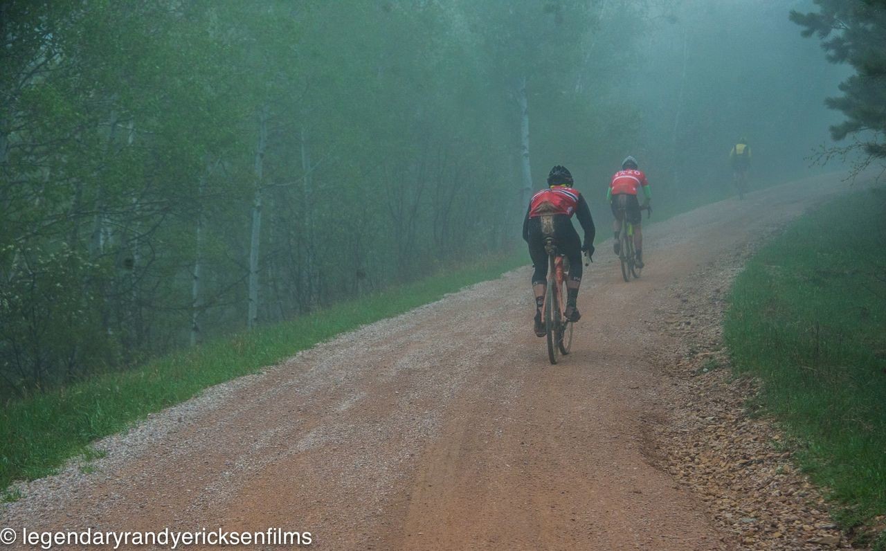 The climbing took on a mist-terious vibe this year. 2019 Gold Rush Gravel Grinder, South Dakota. © Randy Ericksen