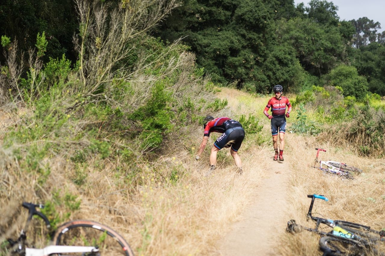 Riders had to search for colored pieces of gravel. 2019 Hunt of the North Gravel Race. © Chris Cox