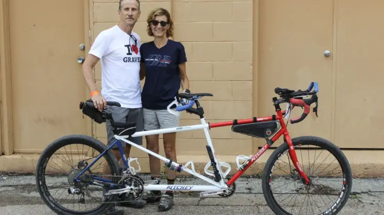 The Coetzees have put a lot of gravel travel in on their Ritchey travel tandem. Dori and Andrew Coetzee's Ritchey Double Switchback Break Away Tandem. © Z. Schuster