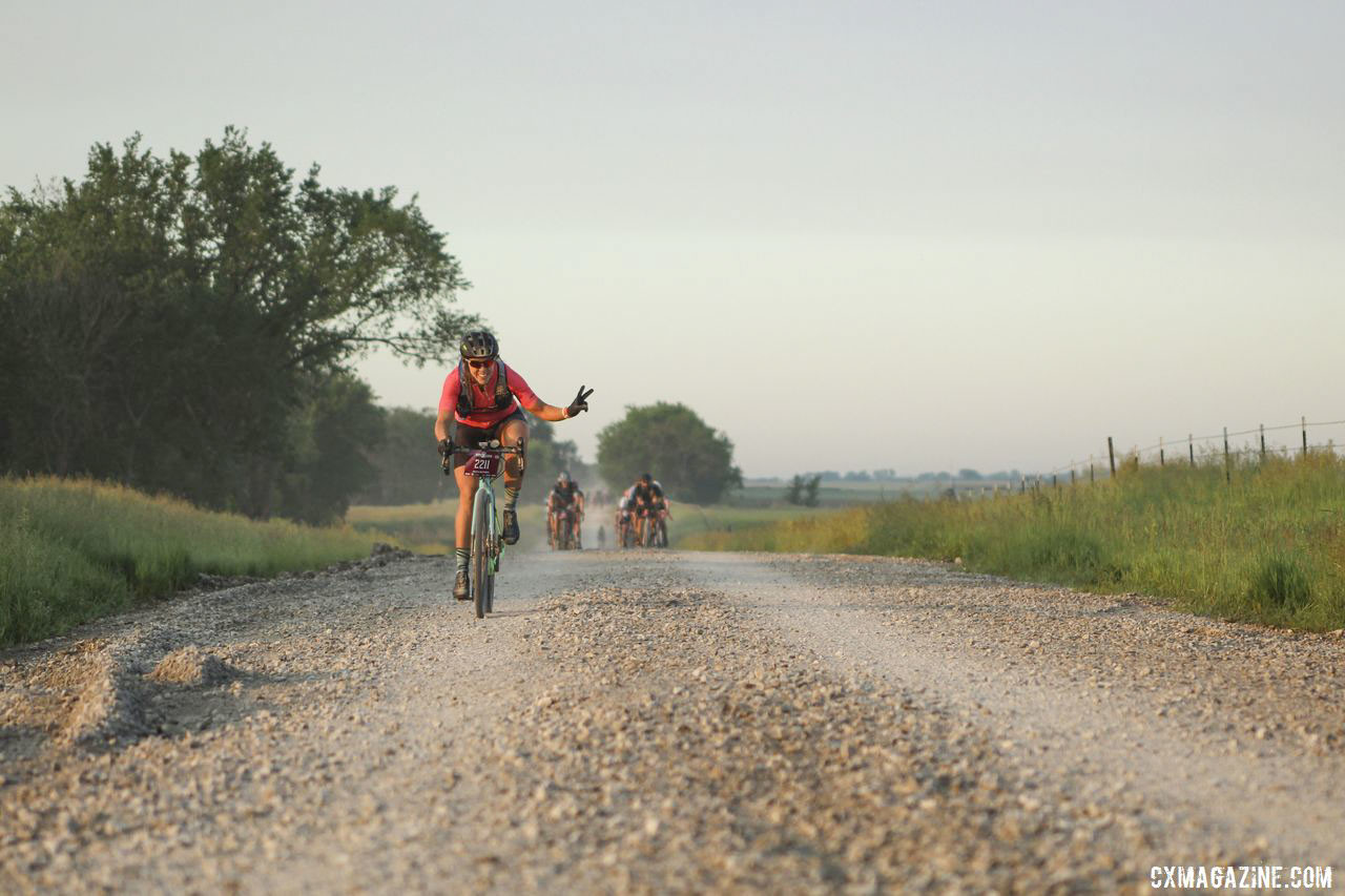 The vibe was very friendly early on. 2019 Dirty Kanza 200 Gravel Race. © Z. Schuster / Cyclocross Magazine