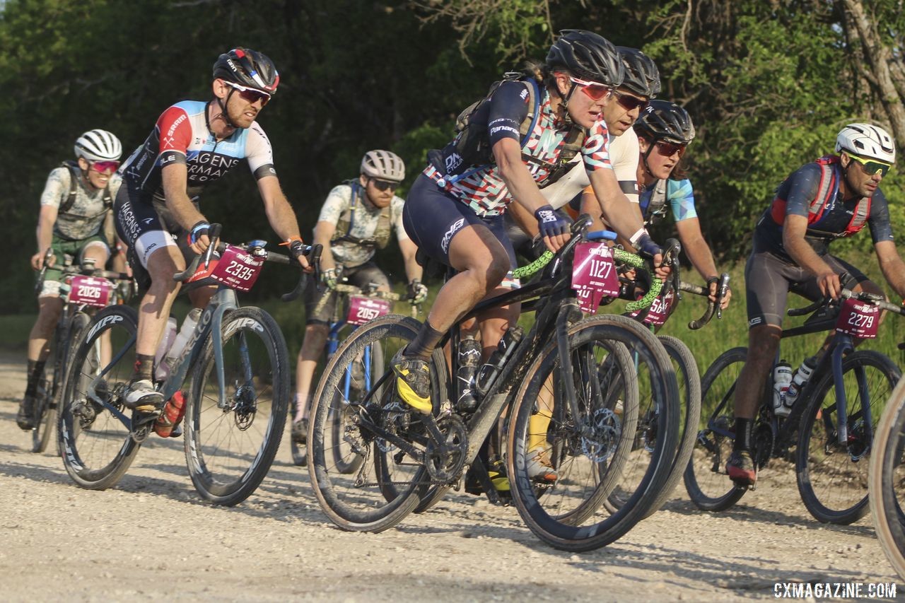 Amy Charity and Olivia Dillon were among the survivors of the first split. 2019 Women's Dirty Kanza 200 Gravel Race. © Z. Schuster / Cyclocross Magazine