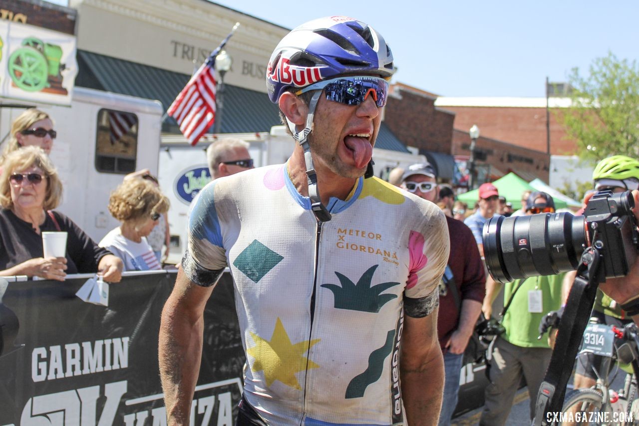 Though tired, Strickland was still looking pretty fly after winning the DK200. 2019 Dirty Kanza 200 Gravel Race. © Z. Schuster / Cyclocross Magazine