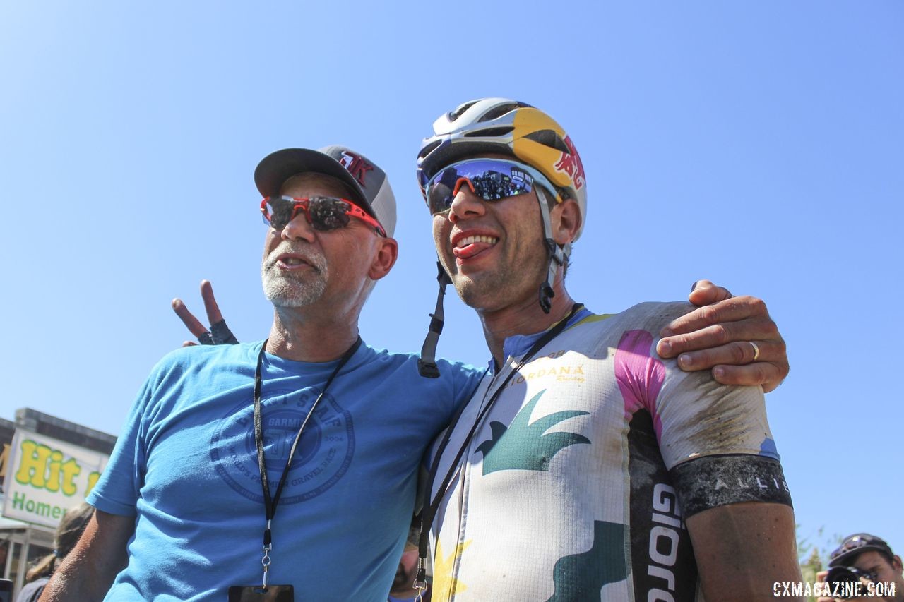 Colin Strickland poses with Jim Cummins after his win. © Z. Schuster / Cyclocross Magazine