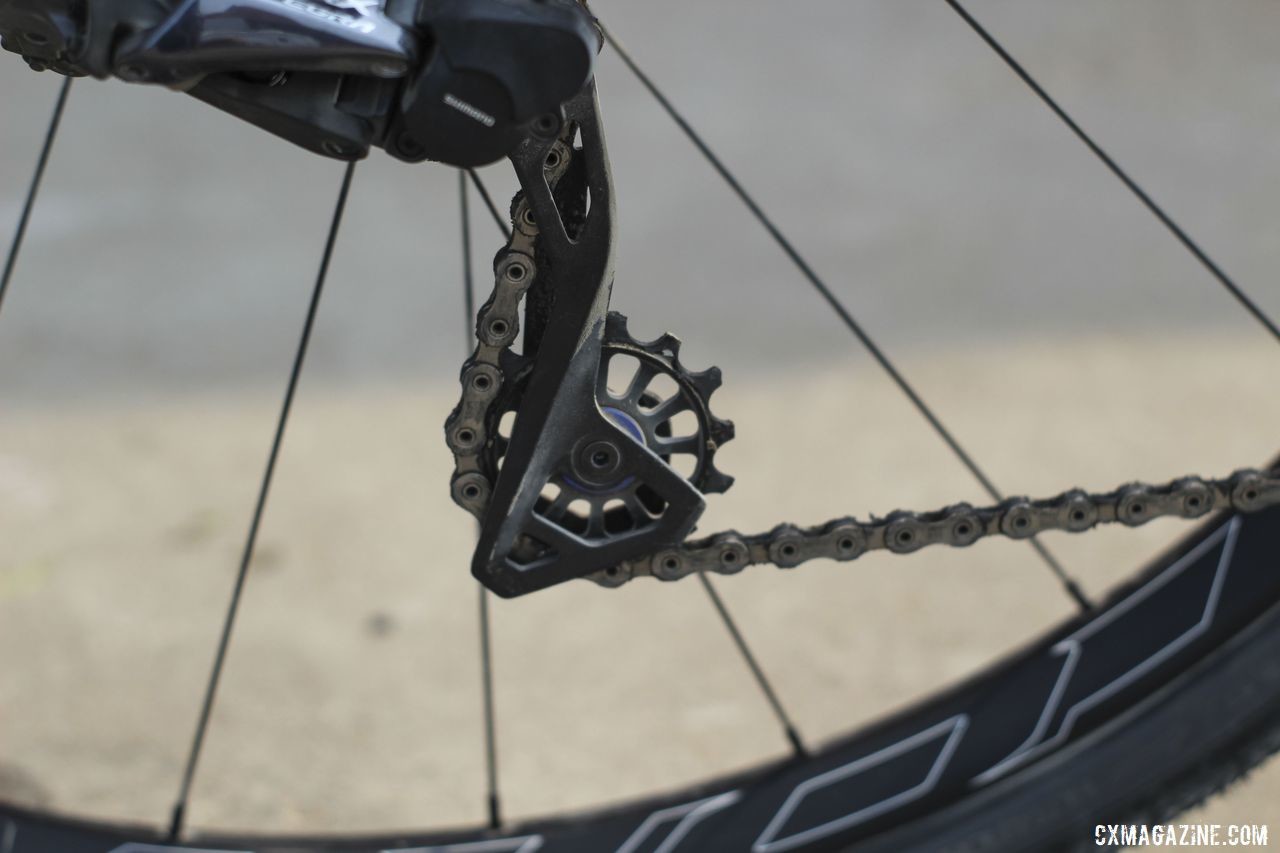 New this year was a new Kogel pulley wheel designed for the Ultegra RX805 clutch derailleur. Amanda Nauman's 2019 DK200 Niner RLT 9 RDO Gravel Bike. © Z. Schuster / Cyclocross Magazine