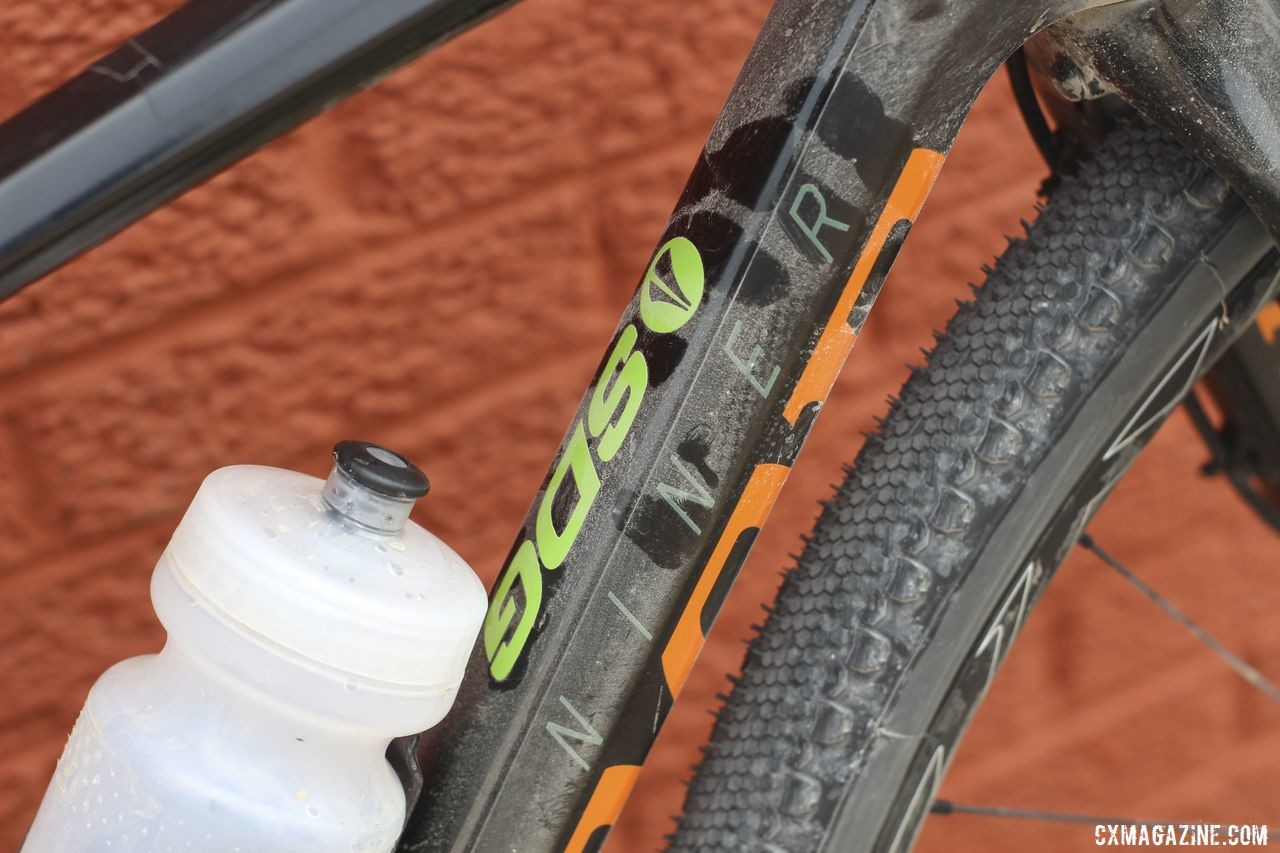 Sponsor SDG adds some green to Nauman's black and orange colorway. Amanda Nauman's 2019 DK200 Niner RLT 9 RDO Gravel Bike. © Z. Schuster / Cyclocross Magazine