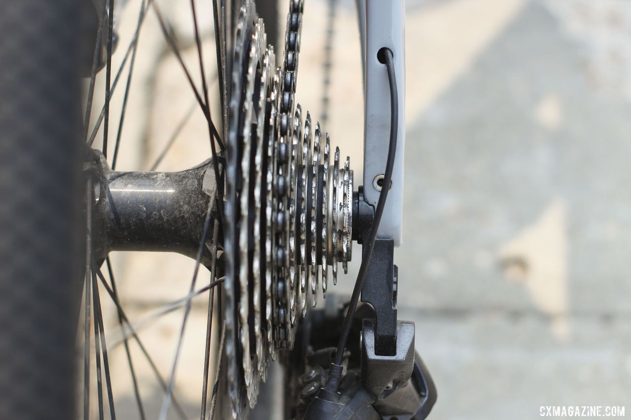 Rear cables are routed internally through the Able frame. Amity Rockwell's DK200 Allied Able Gravel Bike. © Z. Schuster / Cyclocross Magazine