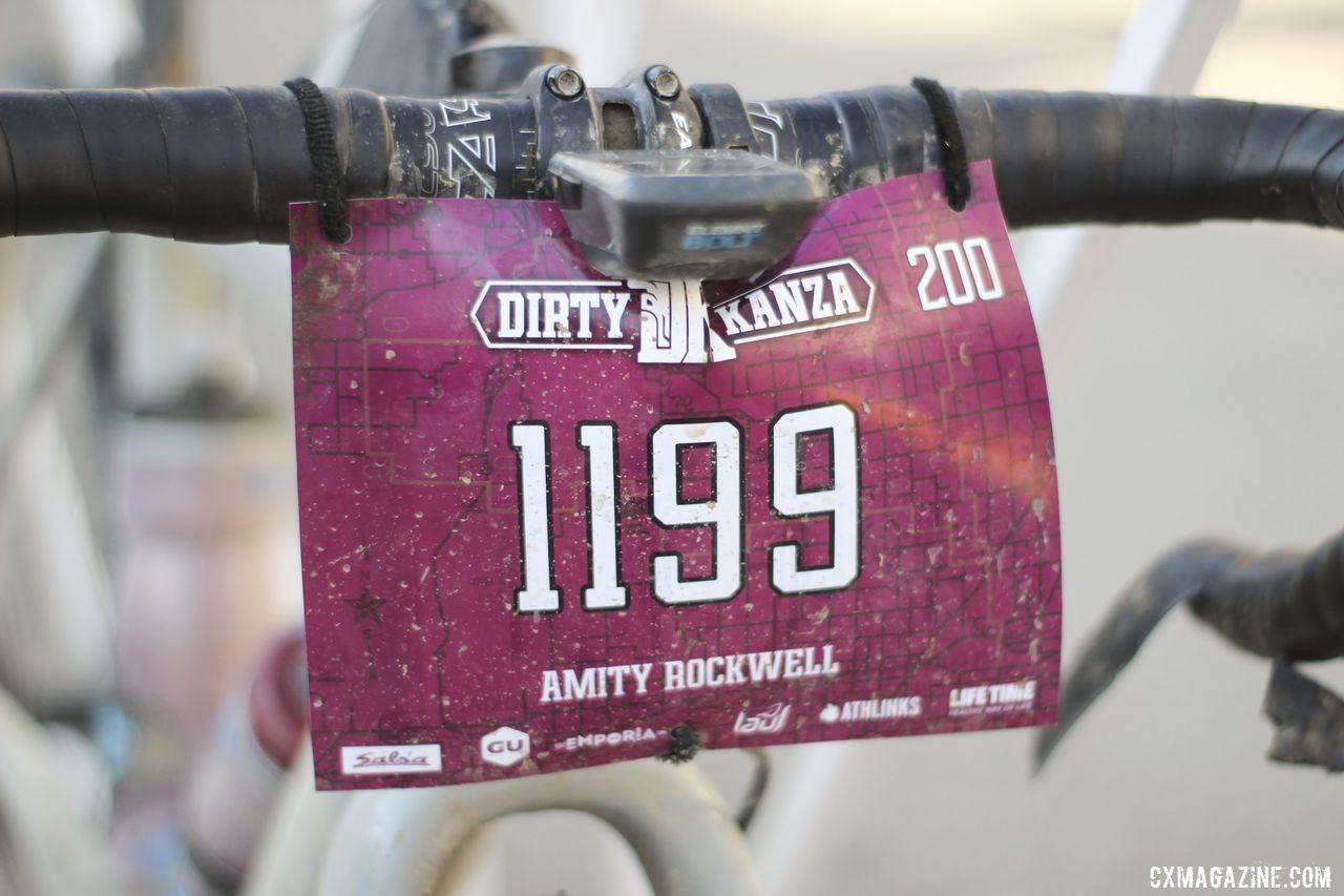#1199 on her number plate, #1 on the results sheet. Amity Rockwell's DK200 Allied Able Gravel Bike. © Z. Schuster / Cyclocross Magazine