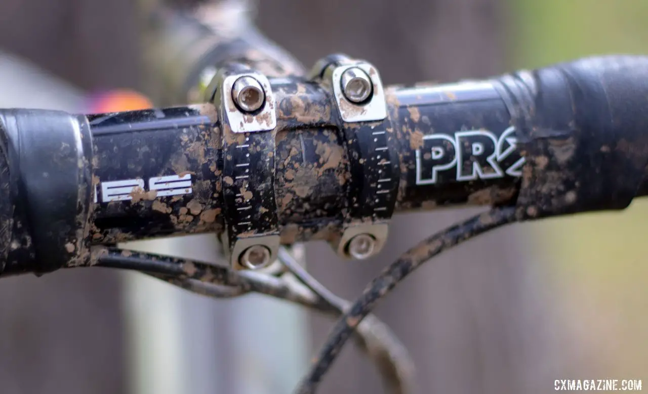 Shimano sub-brand PRO provided much of the cockpit on Wicks' Libre. Barry Wicks' 2020 Team Edition Kona LIbre. 2019 Lost and Found gravel race. © A. Yee / Cyclocross Magazine