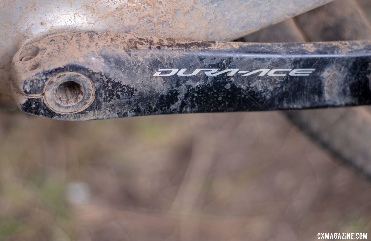 Unlike his Hei Hei, Wicks' Libre is designed to use road cranks. Barry Wicks' 2020 Team Edition Kona LIbre. 2019 Lost and Found gravel race. © A. Yee / Cyclocross Magazine