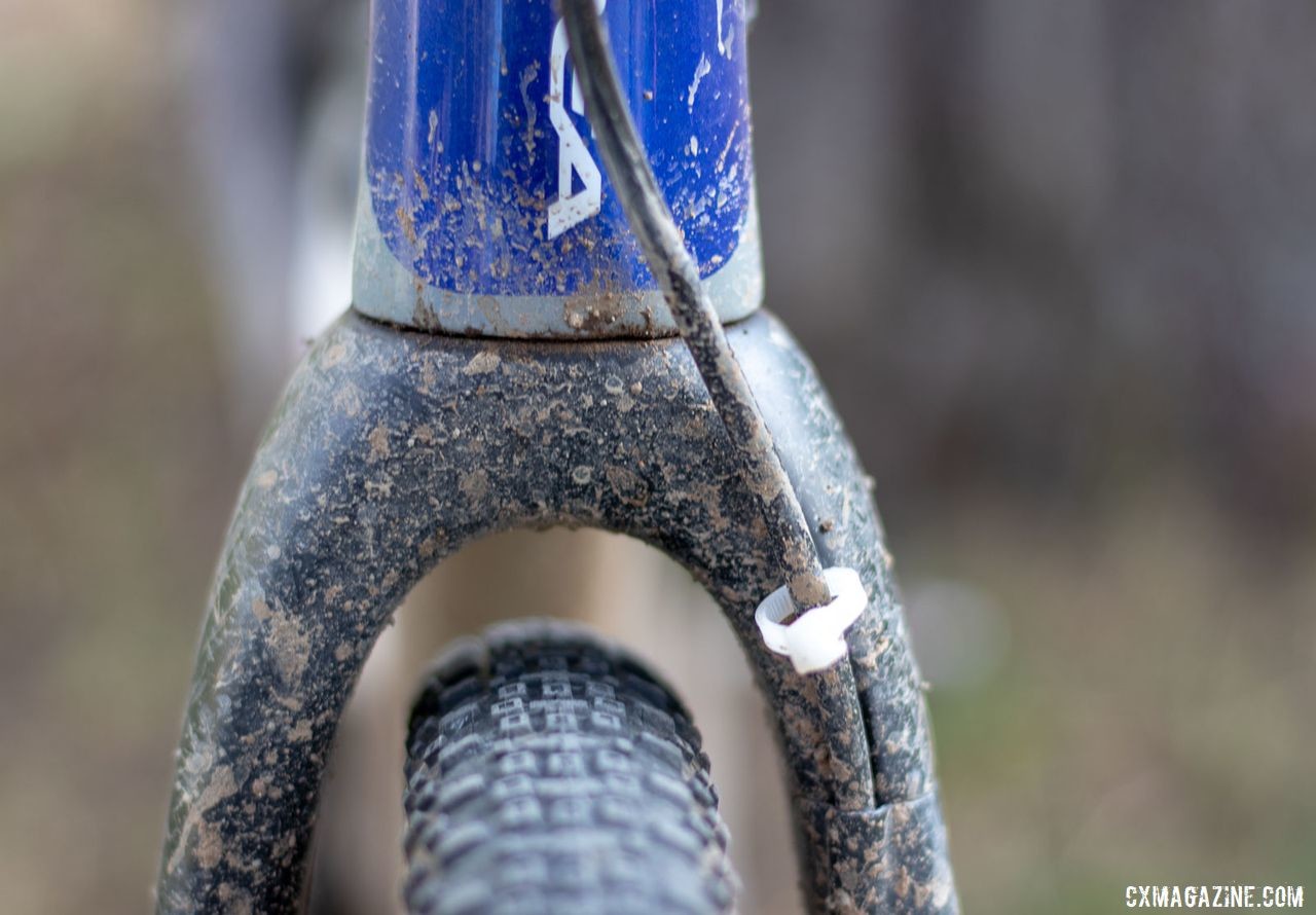 The ENVE Cross fork easily clears Nash's 38mm Ramblers. Katerina Nash's 2019 Lost and Found-winning gravel bike. © A. Yee / Cyclocross Magazine