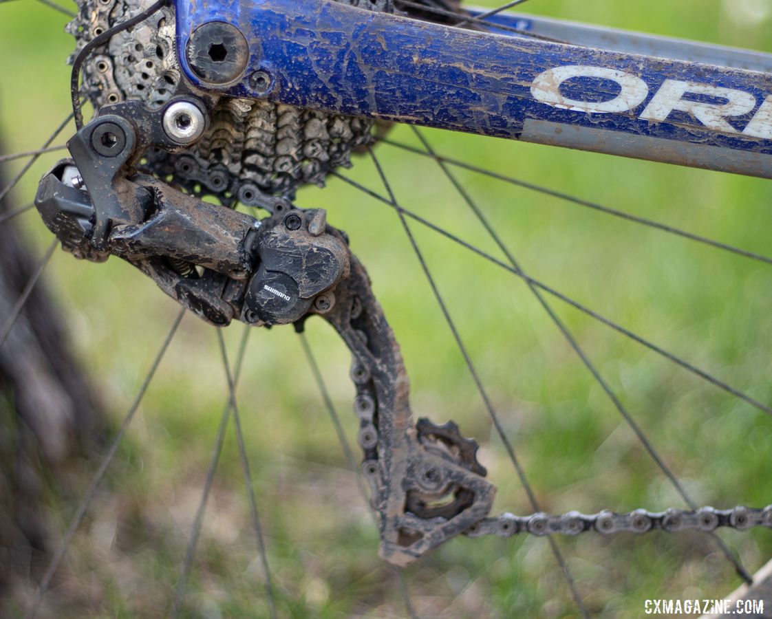 Nash installed Shimano's RX805 rear derailleur, which features a clutch, to replace the Dura-Ace derailleur she previously used. Katerina Nash's 2019 Lost and Found-winning gravel bike. © A. Yee / Cyclocross Magazine