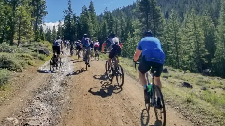 The first climb stretched nearly 10 iles long and was Katerina Nash's launching pad. 2019 Lost and Found gravel race. © A. Yee / Cyclocross Magazine