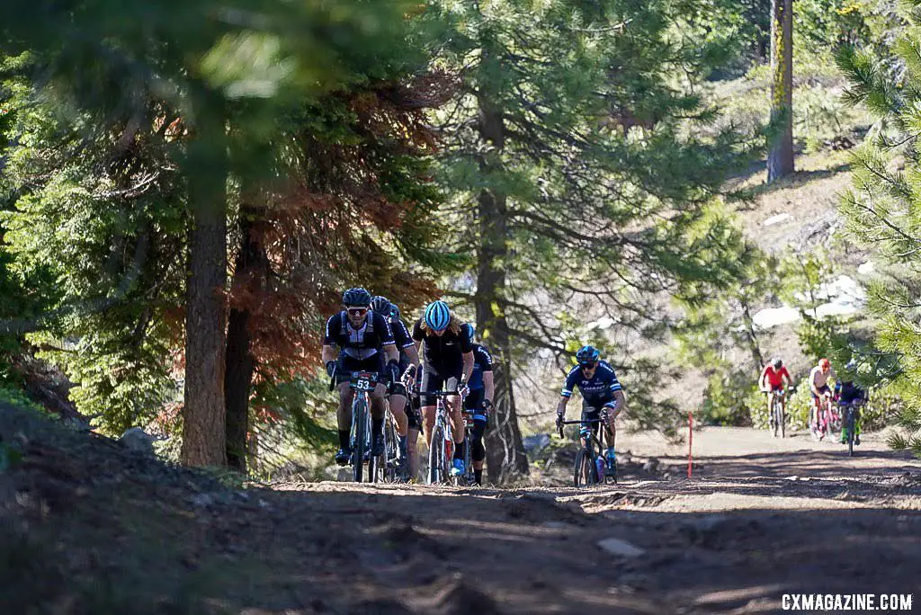 Van den Ham forced the pace early and thinned out the field. 2019 Lost and Found gravel race. © B. Sinkford / Cyclocross Magazine