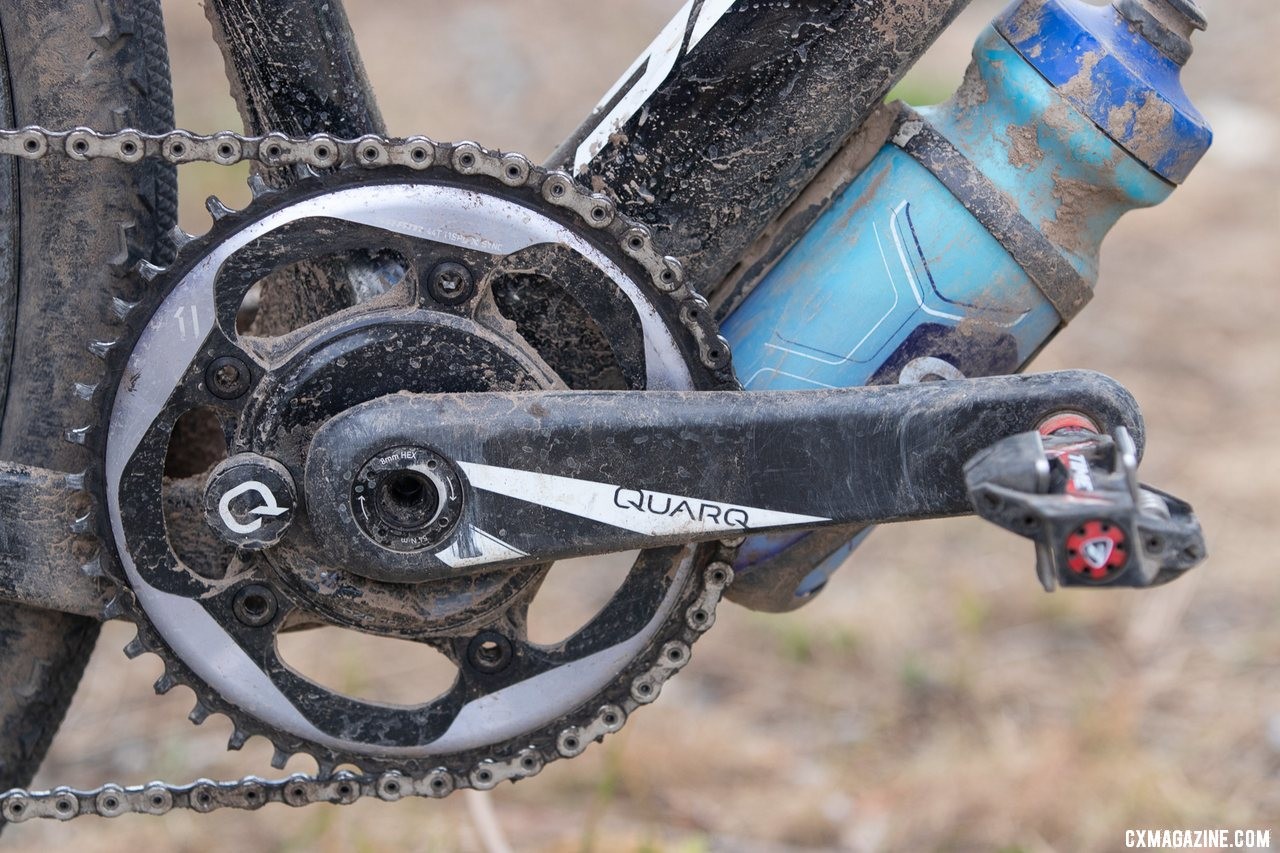 Ortenblad obsessed over his chain ring size, but after a pre-ride, figured a 44t was better than a 46t to avoid cross-chaining. He also found tucking faster than pedaling on the descent. Tobin Ortenblad's 2019 Lost and Found-winning Santa Cruz Stigmata. © A. Yee / Cyclocross Magazine