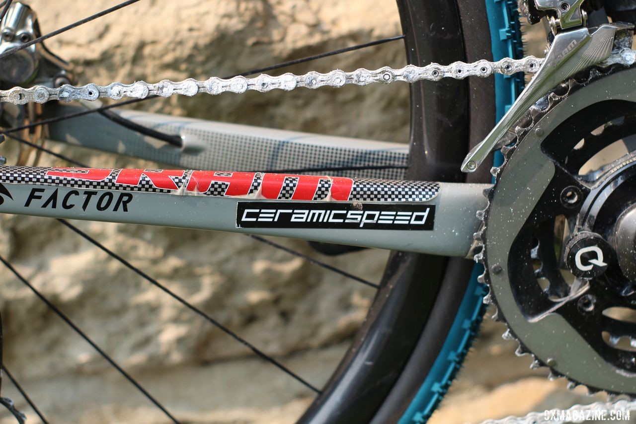 CeramicSpeed is a team sponsor and provided a number of components. Mat Stephens' 2019 DK200 Factor Vista Gravel Bike. © Z. Schuster / Cyclocross Magazine