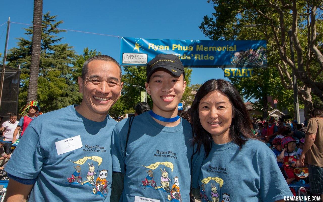 John, Matthew and Michele are ready to celebrate on final Ryan's Ride. Ryan Phua Memorial Ride. © A. Yee / Cyclocross Magazine