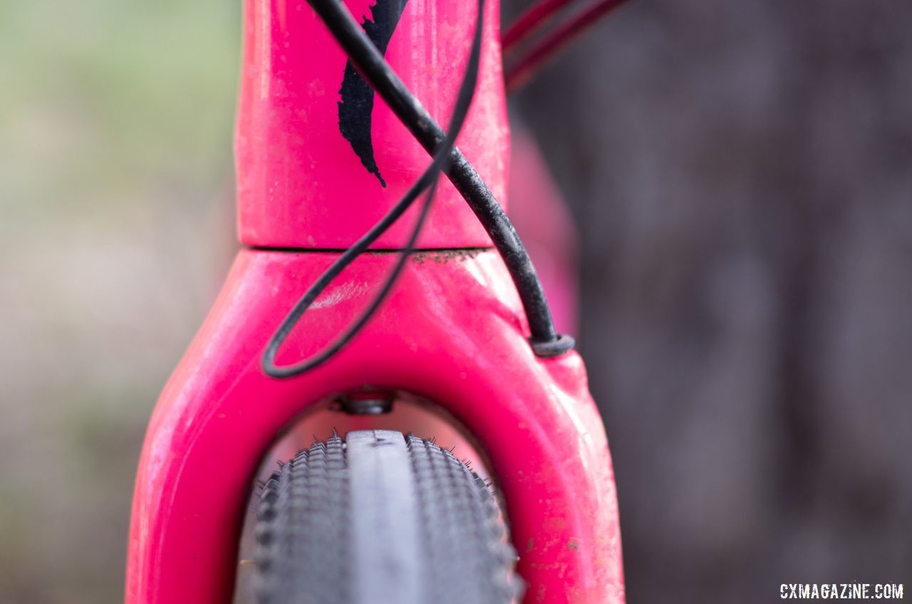 Pink! Bright pink. Sarah Sturm's 2019 Lost and Found Specialized Diverge gravel bike. © A. Yee / Cyclocross Magazine