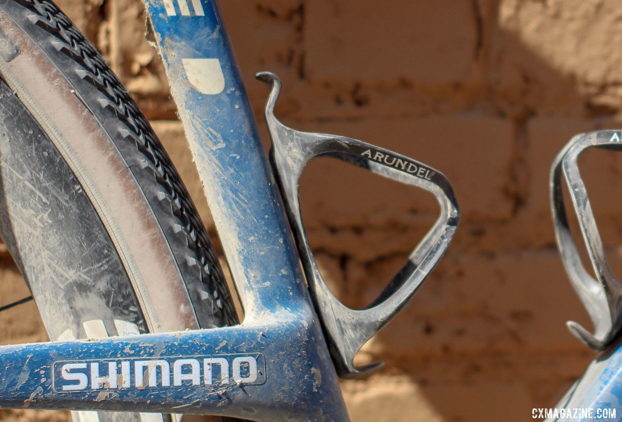 Strickland used Arundel bottle cages to carry his water. Colin Strickland's 2019 Dirty Kanza 200 Allied Able. © Z. Schuster / Cyclocross Magazine