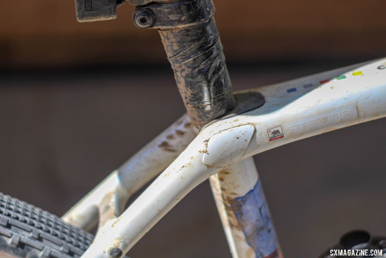 The Checkpoint uses an IsoSpeed decoupler in the rear. Peter Stetina's Trek Checkpoint gravel bike. © Z. Schuster / Cyclocross Magazine