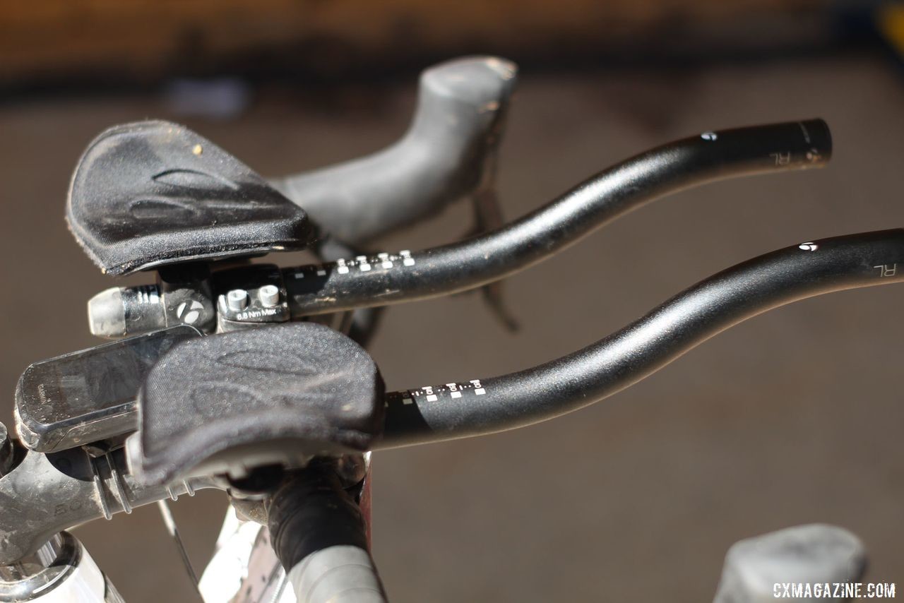 Stetina was on team aero bar with Bontrager Race Lite Clip-Ons. Peter Stetina's Trek Checkpoint gravel bike. © Z. Schuster / Cyclocross Magazine