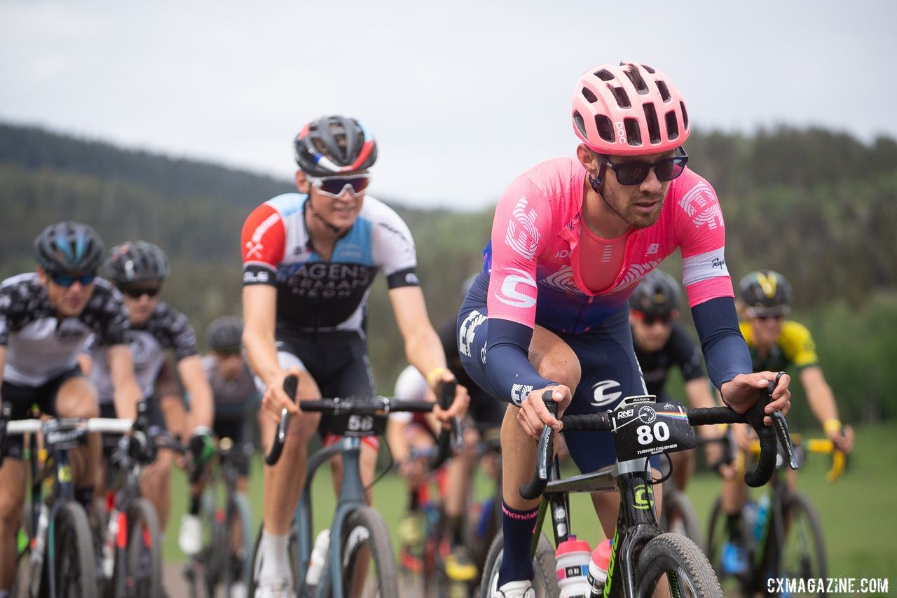 Alex Howes leads the group through the meadow. 2019 Crusher in the Tushar Gravel Race. © Cathy Fegan-Kim / Cottonsox Photo