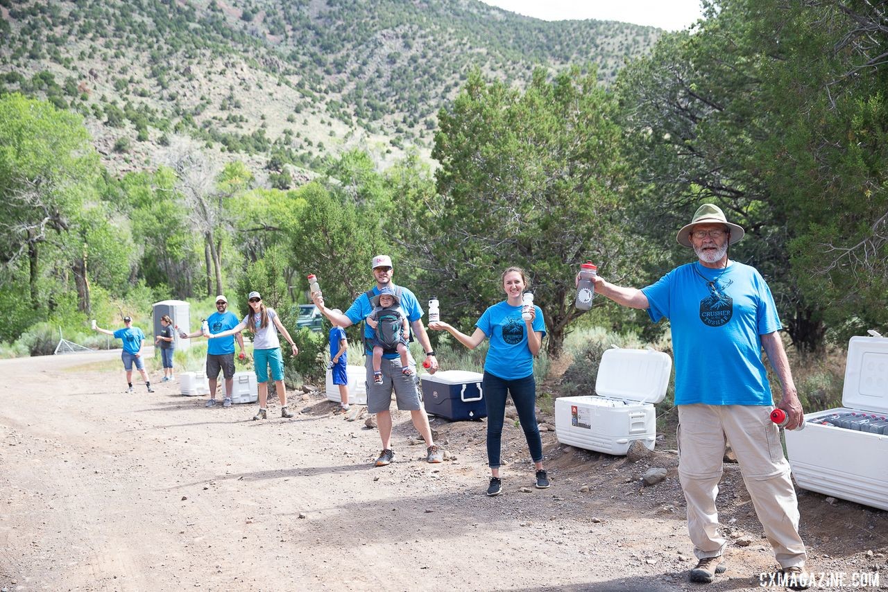 Like any race, volunteers help the Crusher go smoothly. 2019 Crusher in the Tushar Gravel Race. © Cathy Fegan-Kim / Cottonsox Photo