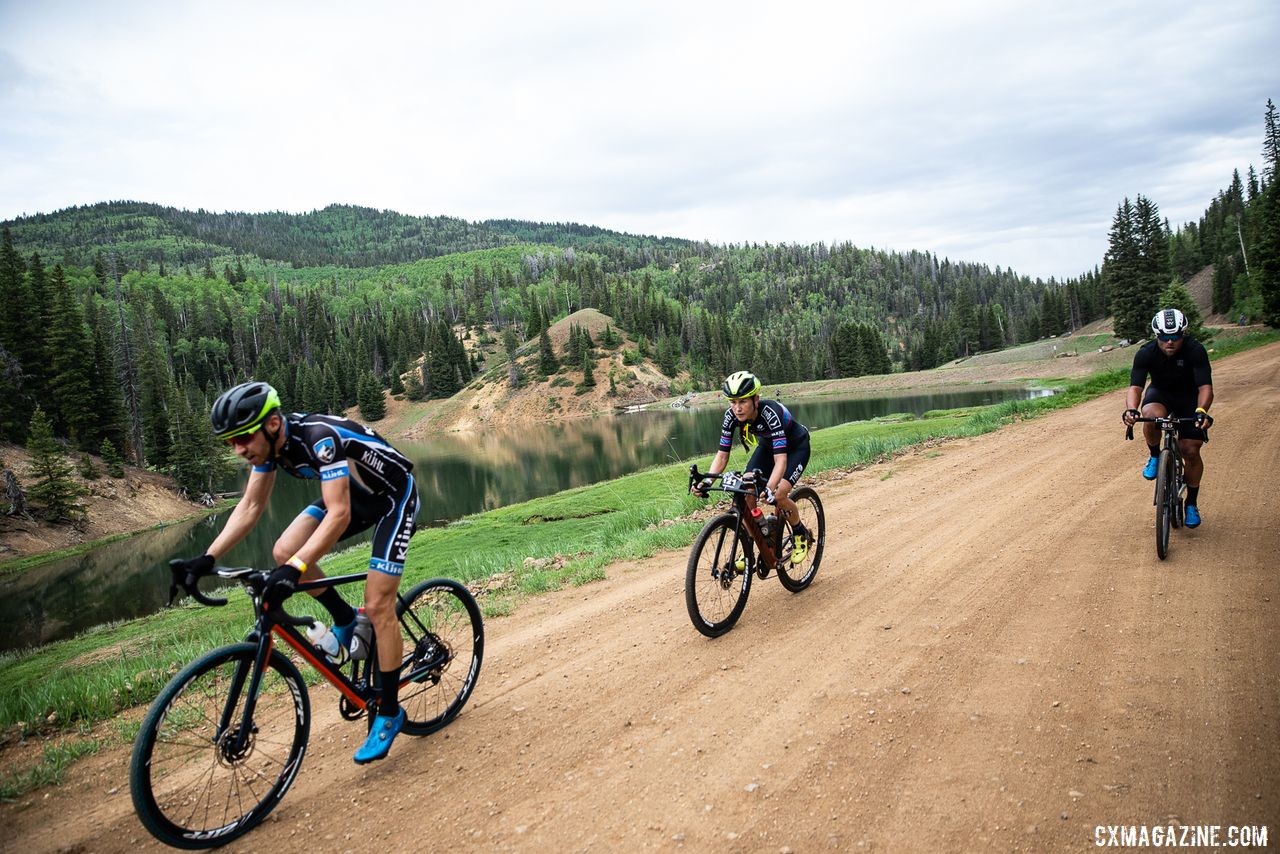 Lauren Stephens got some separation from the other women before the Col d' Crush climb. 2019 Crusher in the Tushar Gravel Race. © Cathy Fegan-Kim / Cottonsox Photo