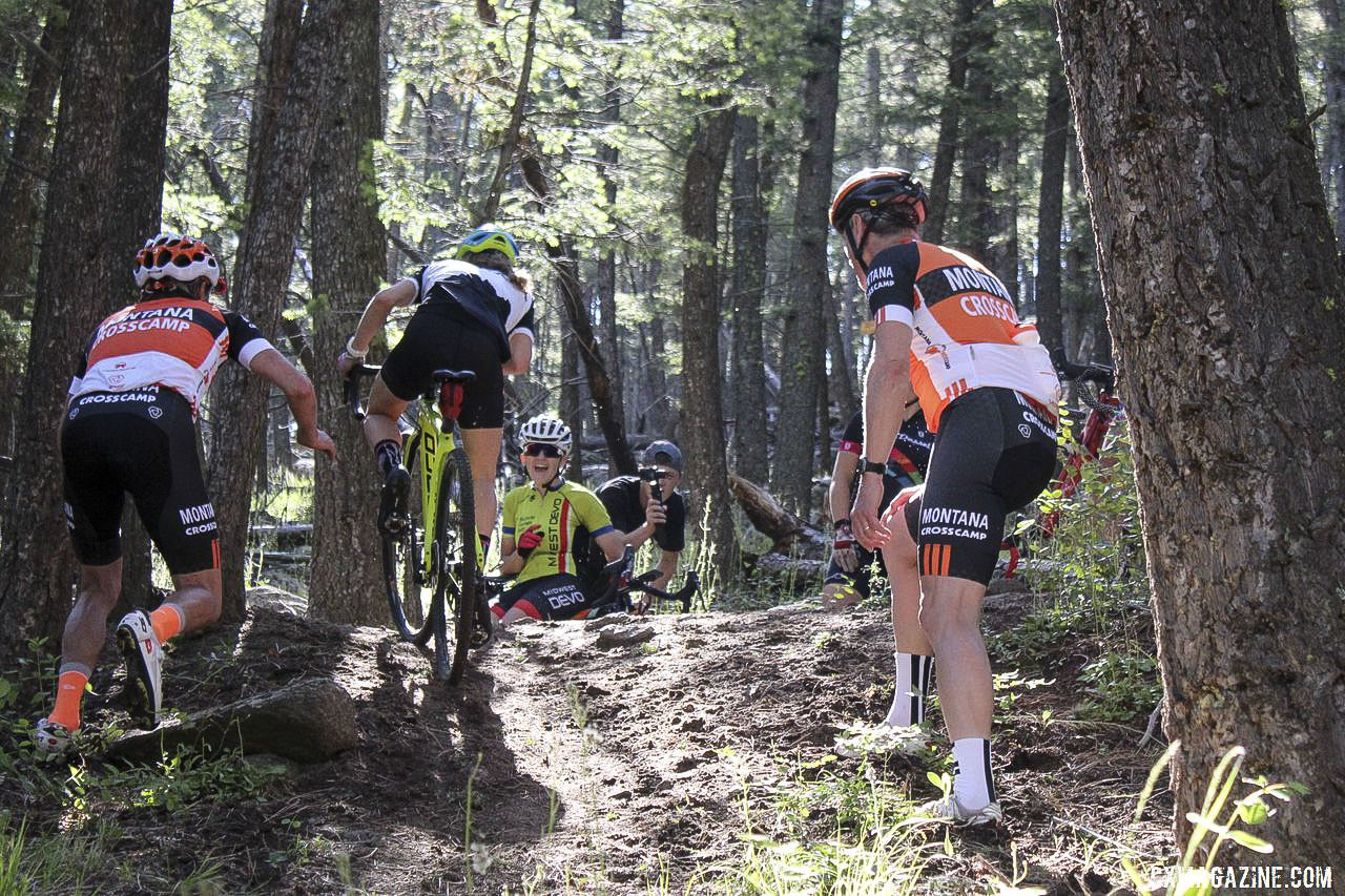 Elsa Westenfelder earned some ice cream by riding the Sven Hill. 2019 Women's MontanaCrossCamp, Thursday. © Z. Schuster / Cyclocross Magazine