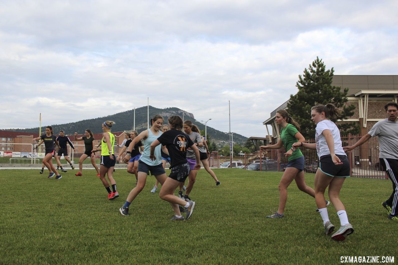 Campers get loose for the day. 2019 Women's MontanaCrossCamp, Wednesday AM. © Z. Schuster / Cyclocross Magazine