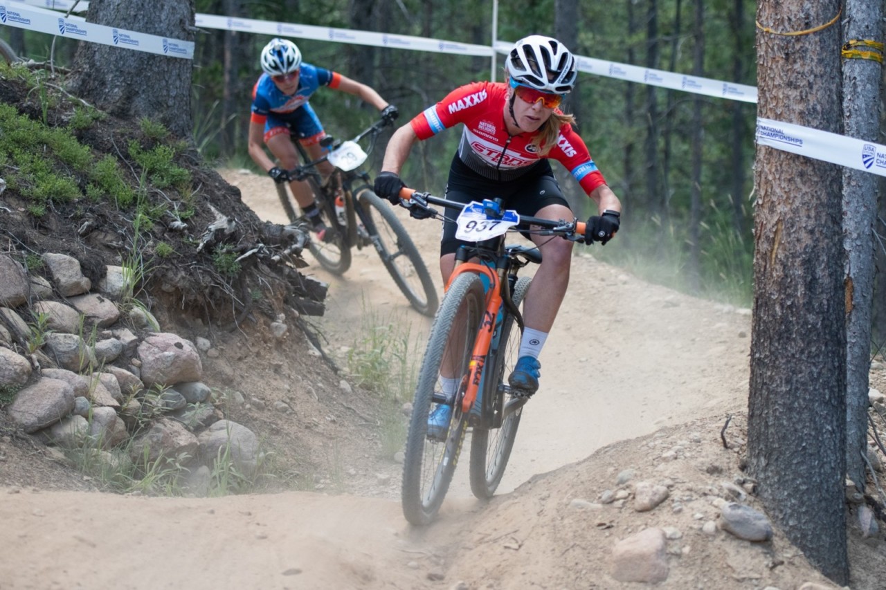 Chloe Woodruff doubled up at the 2019 MTB Nationals win a Short Track win. © Dejan Smaic / Sportifimages