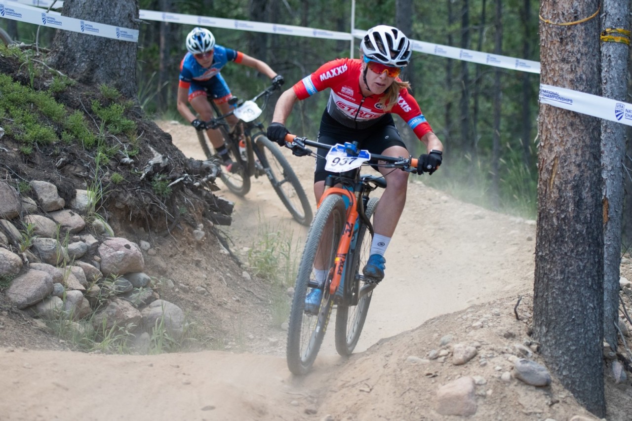 Chloe Woodruff doubled up at the 2019 MTB Nationals win a Short Track win.  © Dejan Smaic / Sportifimages 