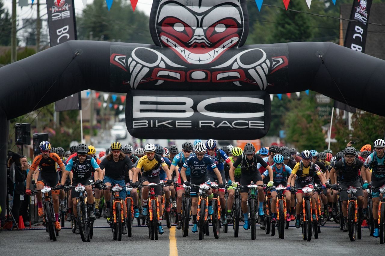 The start of another day of BC Bike Race racing. © Margus Riga / BC Bike Race