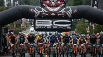 The start of another day of BC Bike Race racing. © Margus Riga / BC Bike Race