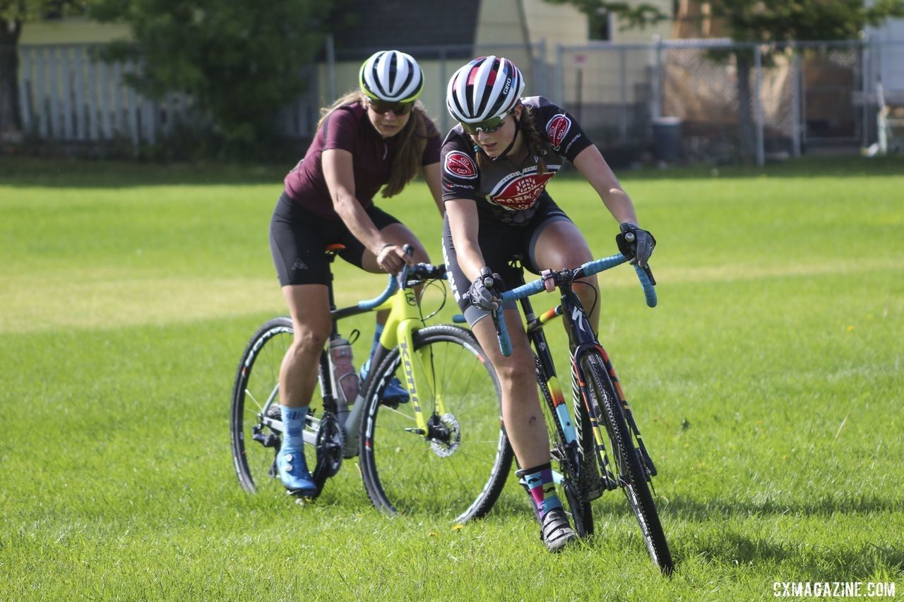 Park Ave. Bike has a strong mentorship program, and at camp, Grace Mattern got to learn from Rebecca Fahringer. 2019 Women's MontanaCrossCamp. © Z. Schuster / Cyclocross Magazine