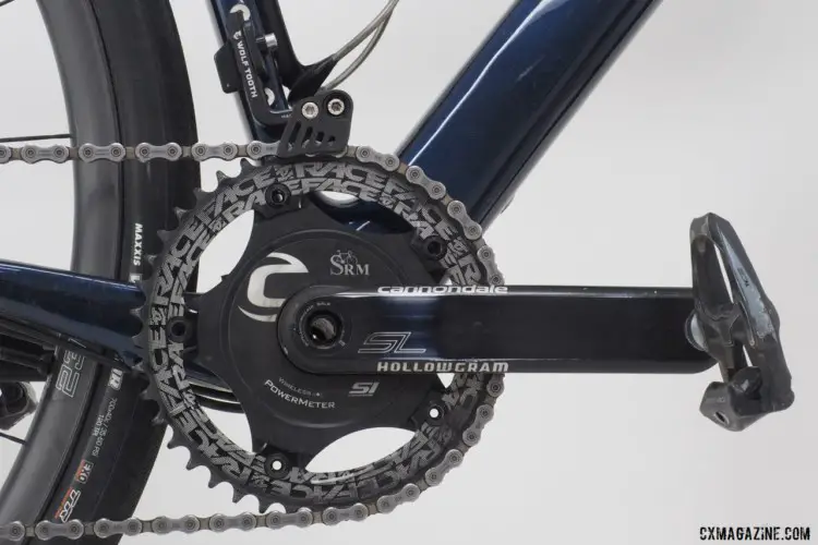 Grant 1x using a 42t Race Face Narrow Wide ring on a Cannondale SISL crankset with a built-in SRM power meter. Alex Grant's 2019 Crusher Cannondale Topstone Carbon. © Brandon Cross / Gear Rush