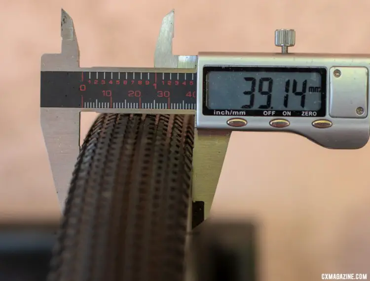 40mm gravel tire measures 