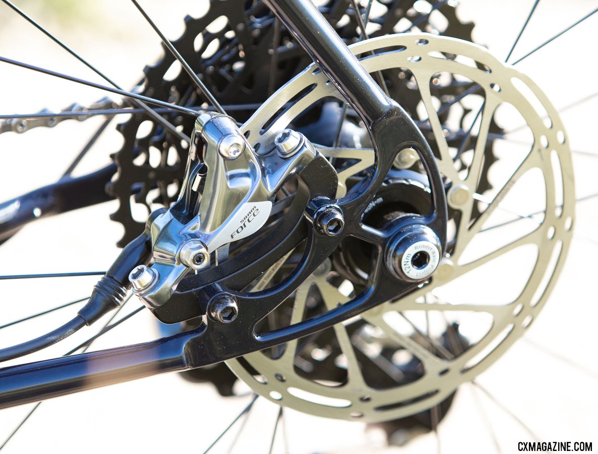 The handmade steel Civilian Feral Tsar cyclocross bike with IS disc brake mounts. © A. Yee / Cyclocross Magazine