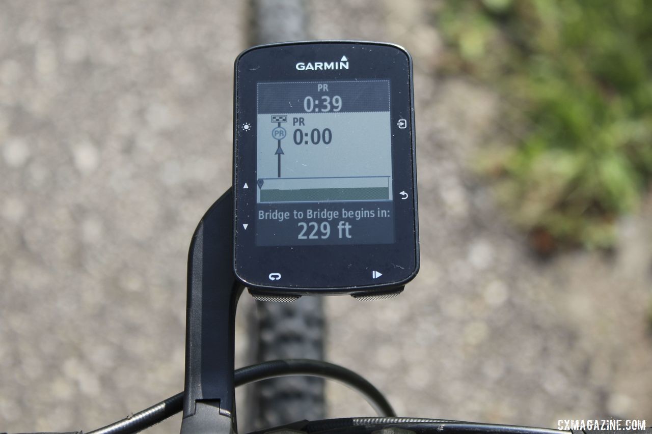 The computer gives you a heads up that a segment is approaching. Garmin Edge 520 Plus Cycling Computer. © Z. Schuster / Cyclocross Magazine