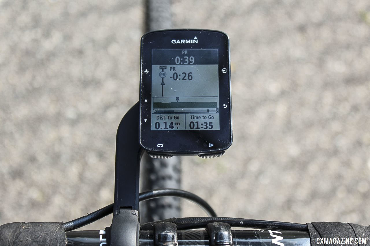 Strava Live segments let you know how you are doing in real time. Garmin Edge 520 Plus Cycling Computer. © Z. Schuster / Cyclocross Magazine