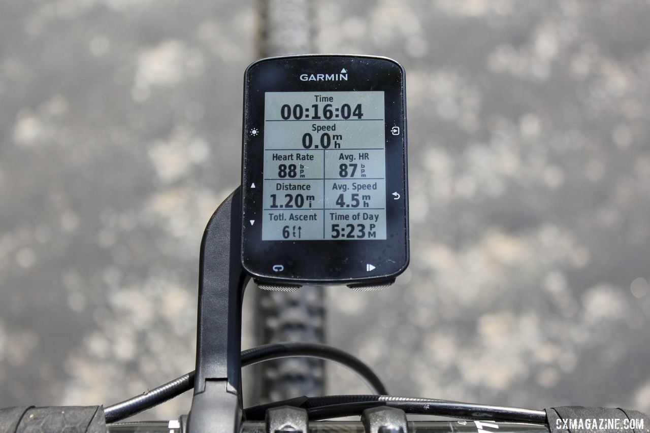 Eight data fields were relatively easy to read on the Edge 520 Plus. Garmin Edge 520 Plus Cycling Computer. © Z. Schuster / Cyclocross Magazine