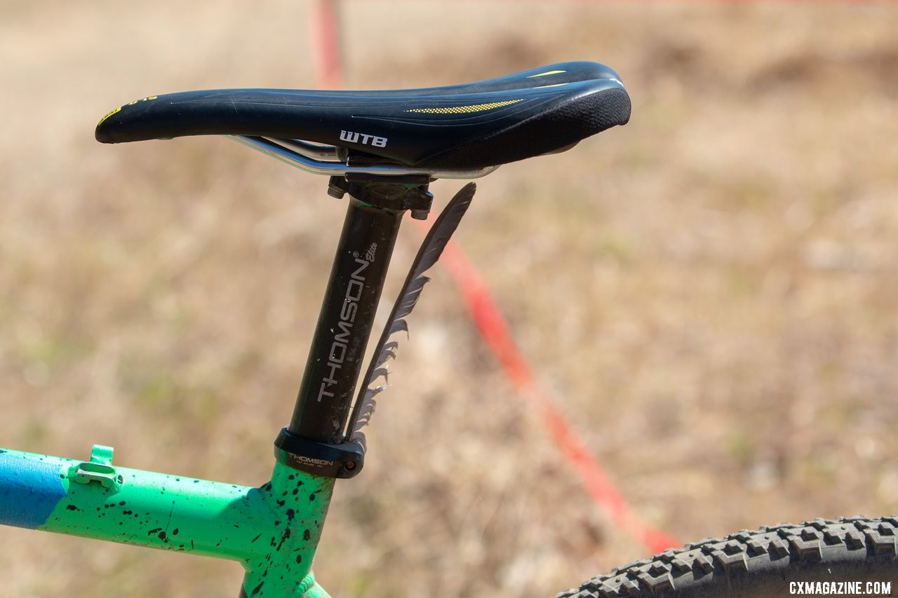 Kell McKenzie was perched on a WTB SL8 carbon saddle. © A. Yee / Cyclocross Magazine