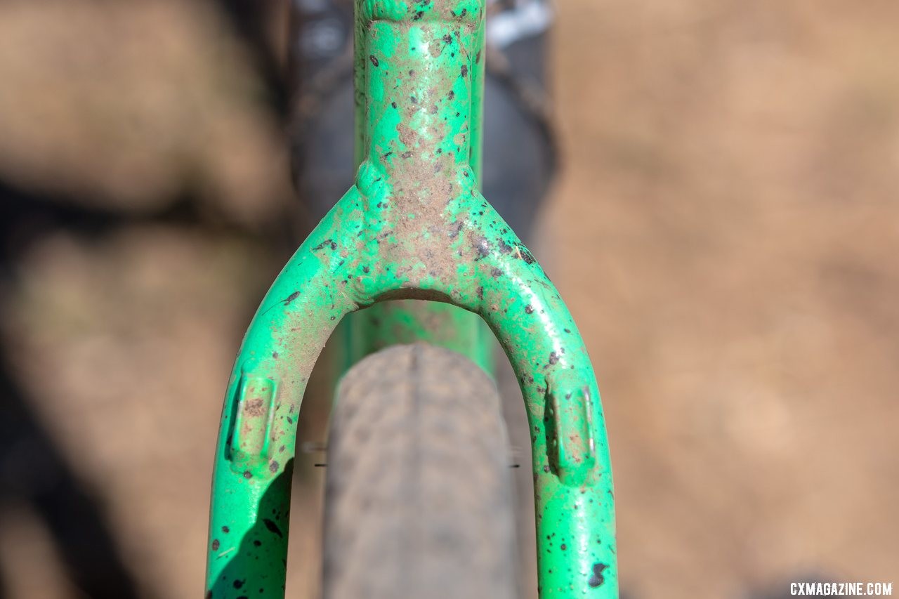 Kell McKenzie's 2019 Tracklocross Nationals-winning Squid fixed gear had a plenty of clearance around the 40mm Nano tires. © A. Yee / Cyclocross Magazine