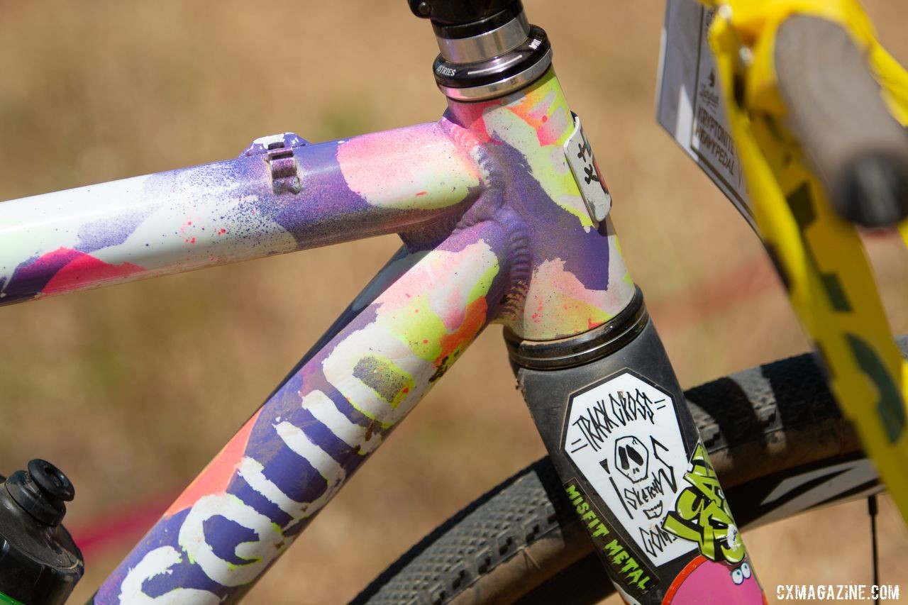 Squid's aluminum frames are built in California by Ventana. Sammi Runnels' 2019 Tracklocross Nationals Squid fixed gear cyclocross bike. © A. Yee / Cyclocross Magazine