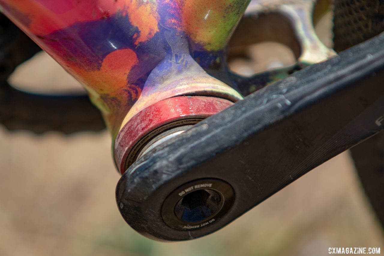 Runnels used an eccentric BEER Components BB to get her fixed gear setup correct. Sammi Runnels' 2019 Tracklocross Nationals Squid fixed gear cyclocross bike. © A. Yee / Cyclocross Magazine