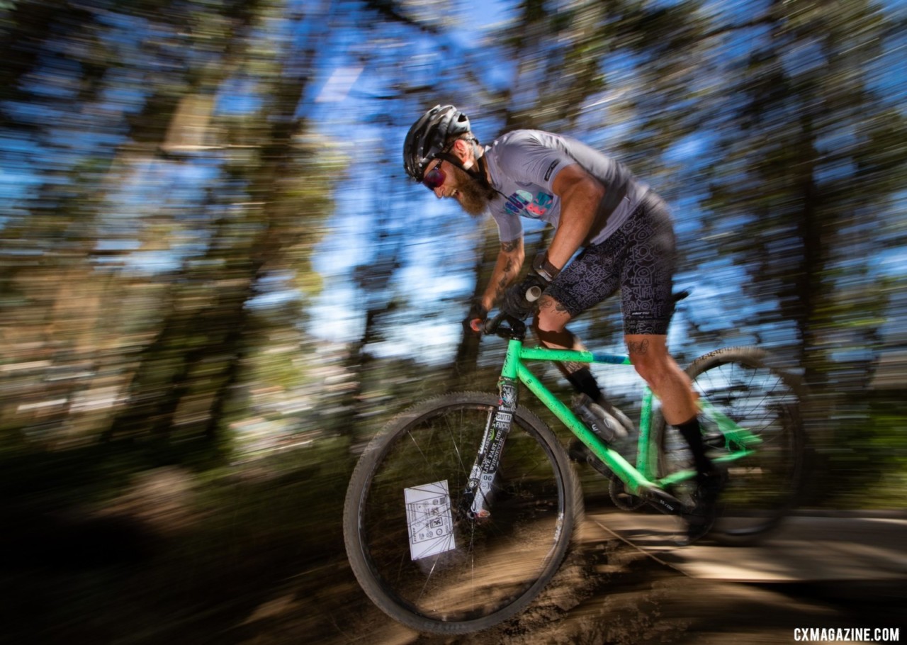 Kell Mackenzie started with BMX racing and parlayed those skills to all types of one-gear racing success. 2019 Tracklocross Nationals. © A. Yee / Cyclocross Magazine