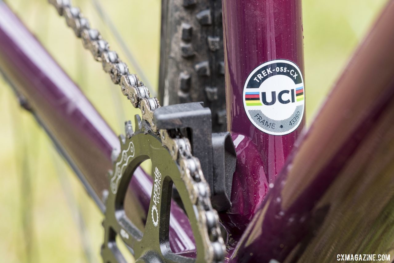 The Crockett comes 1x with a chain watcher. 2020 Trek Crockett Cyclocross Bike. © C. Lee / Cyclocross Magazine